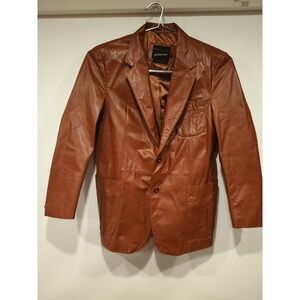 Vintage JCPenney Men's Brown Leather Jacket Sz. 44
